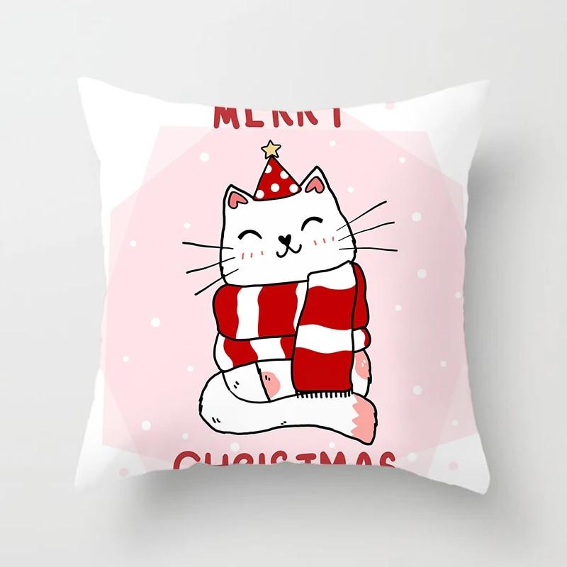 Christmas Elk Home Pillowcase Christmas Printed Bed Home Decor Cushion Cover Christmas Decorative Pillowcase