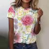 Beautiful Flower 3D Print T-shirts Women Streetwear Casual Fashion Y2k Short Sleeve T Shirt O-neck Kids Tees Tops Clothing