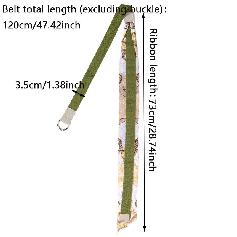 Women Personality Scarf Belt Trendy D-Ring Buckle Long Skinny Ribbon Belt for Jeans Skirts