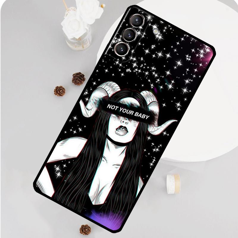 Aesthetic Devil Woman Bad Girl Phone Case For Samsung Galaxy S26 S23 Ultra S20 S21 S22 S24 S25 Plus S10 S25 FE Funda Cover