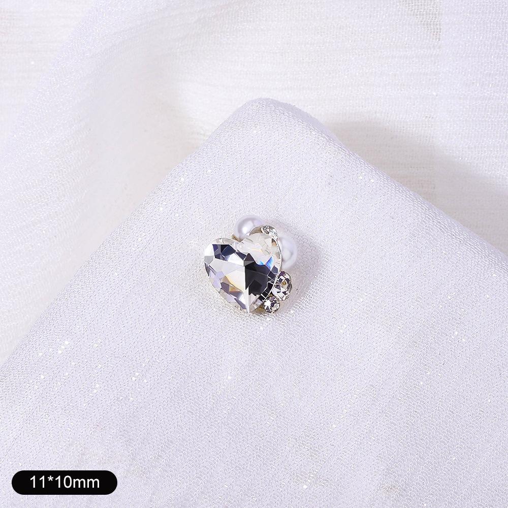 Nail Art Diamond Ball Stack Diamond Finished Nail Art Diamond Decoration Super Shiny Rectangle Right Angle Handmade Diamond Set With Pearl Decoration