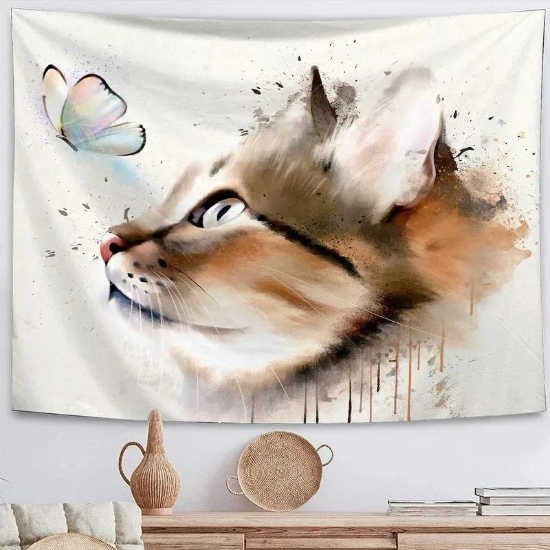 Fantasy Space Kitten Hanging Cloth Office Living Room Tapestry Home Wall Decoration Tapestry