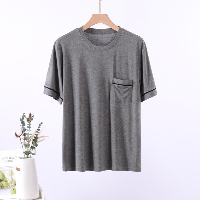 Men's Summer Modal Short-Sleeve Pajama Top - Casual and Lightweight Homewear