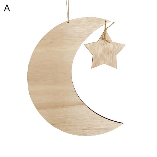 

Decorative Storage Tray Universal Wood Heat-resistant Moon Star Serving Tray Household Supplies A
