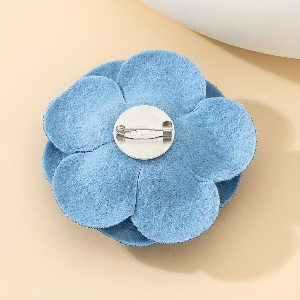 Blomma tredimensionell tyg blå denim blomma brosch flerskiktad blomma festpaj semester mångsidig Nyårspresent smycken