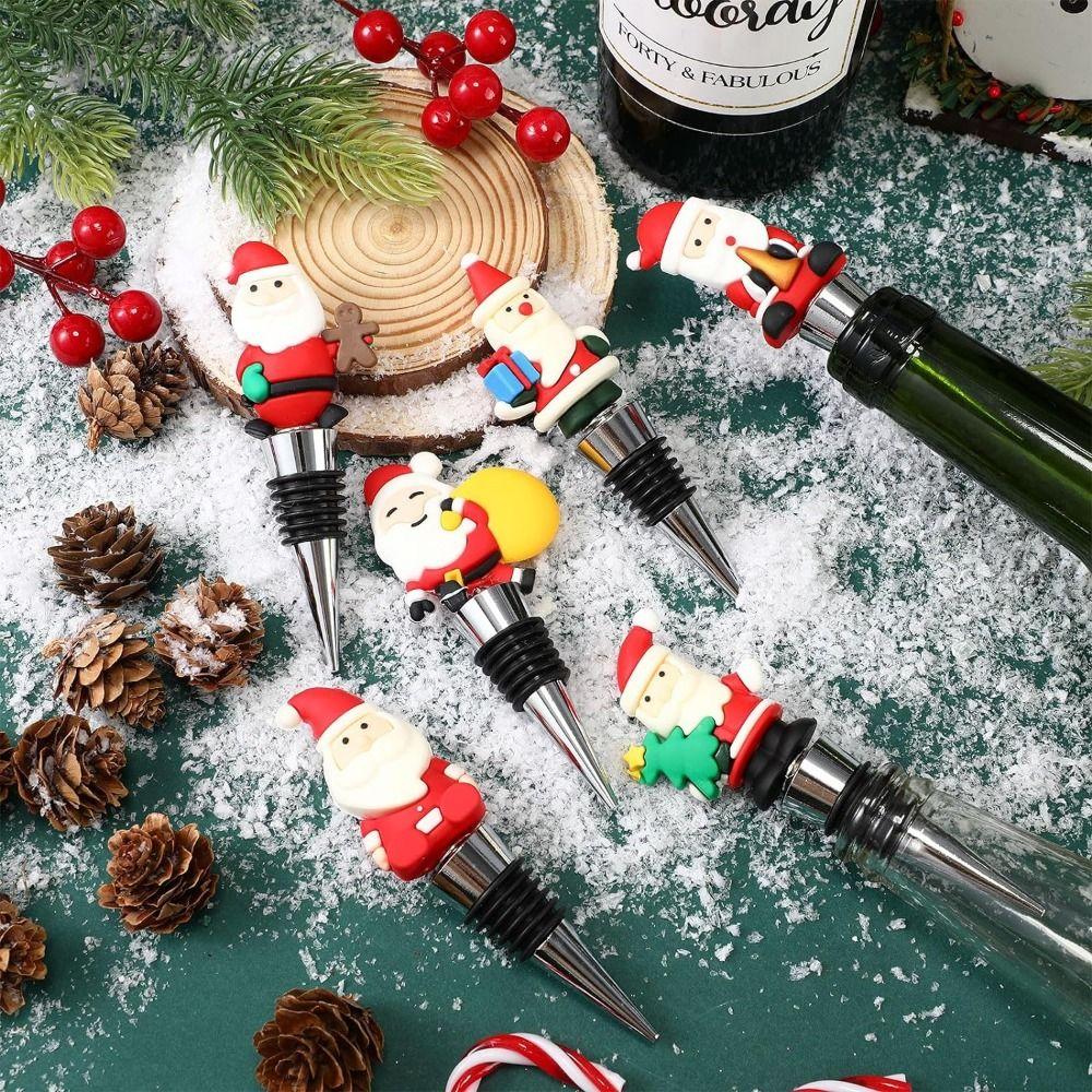 Reusable Metal Wine Corks Vacuum Sealed Wine Sealers Snowman Christmas Bottle Cover Wedding Stuff