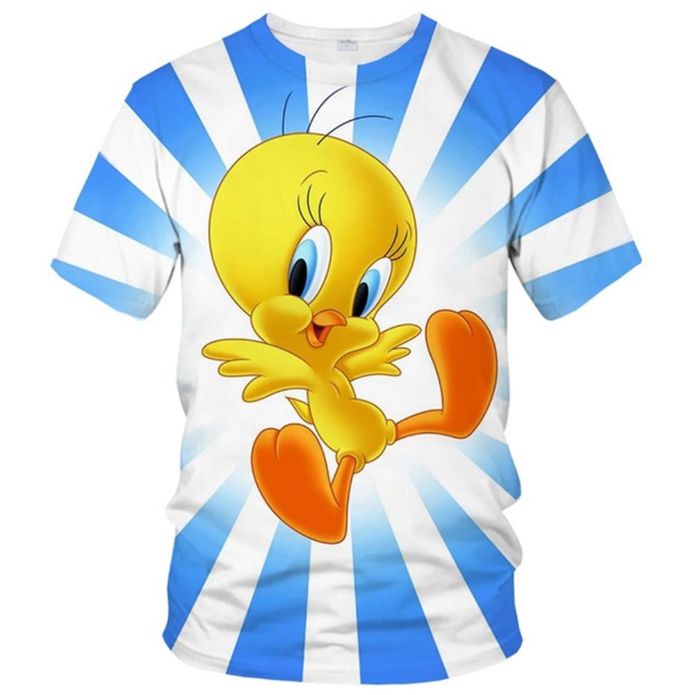 Verkaufe Sommer-Modetrend T-Shirt 3D-Druck niedliches Entenmotiv lässig und bequem Rundhalsausschnitt Oberteil