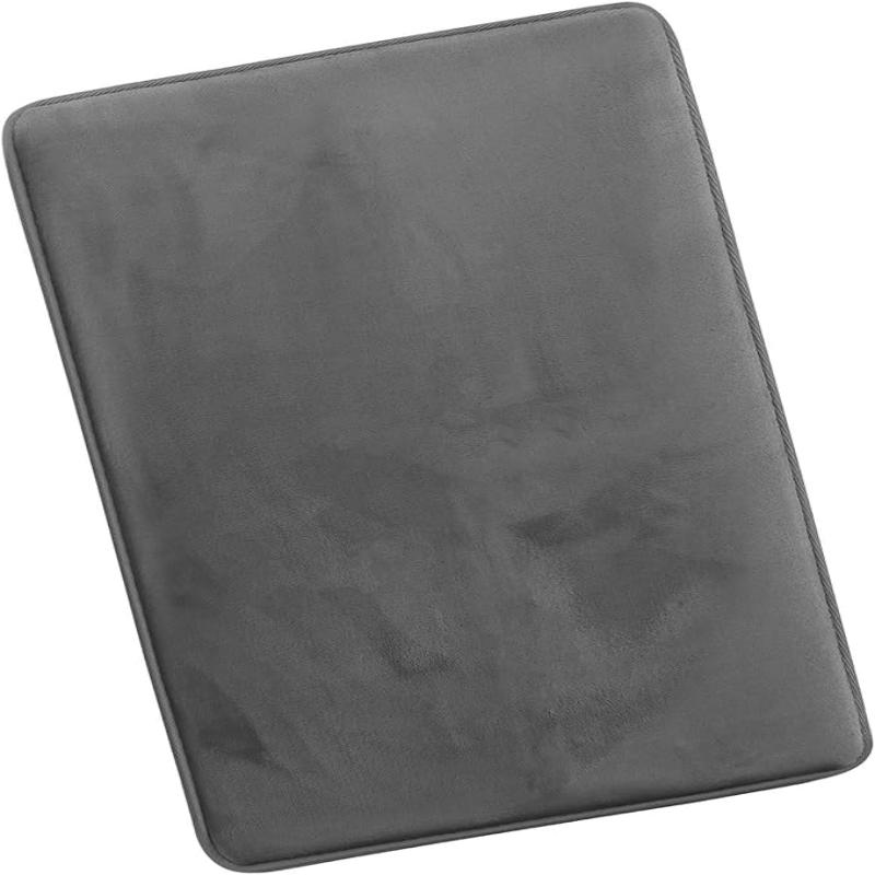 

Solid Color Coral Velvet Floor Mat Bathroom Bathroom Doorway Absorbent Non-slip Thickened Cozy Carpet 400MMx600MM сірий