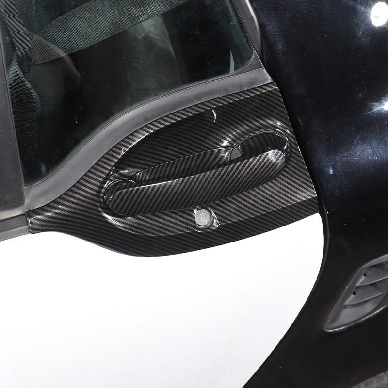 For Mercedes Smart Fortwo Forfour 453 2016-2021 Carbon Fiber Car Accessories Exterior Door Handle+Door Bowl Cover Trim Frame