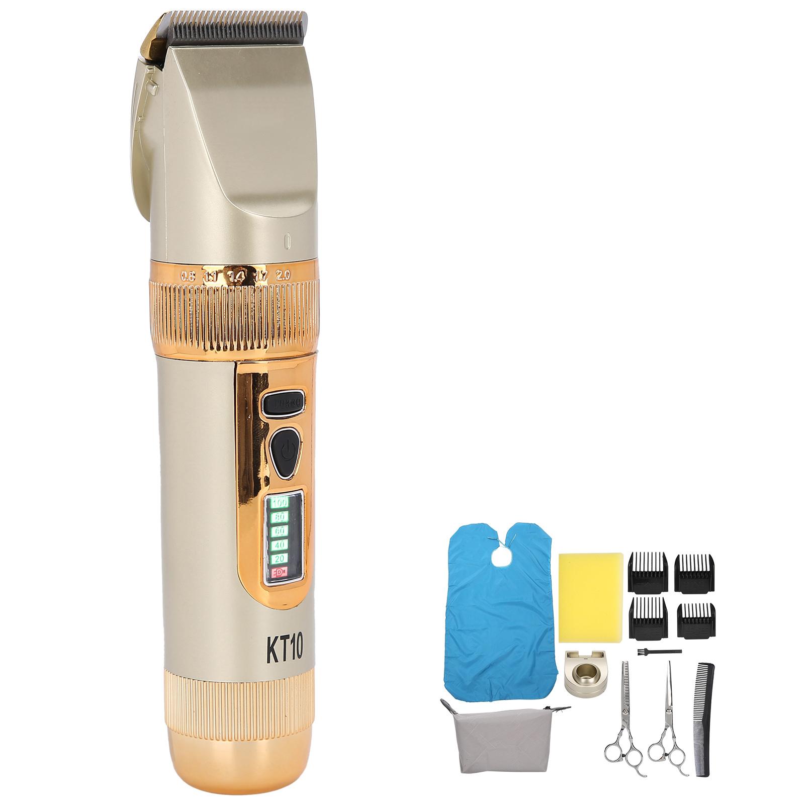 

Машинка для стрижки волос, аккумуляторная мужская машинка для стрижки волос, парикмахерская для салона красоты US Plug золотой