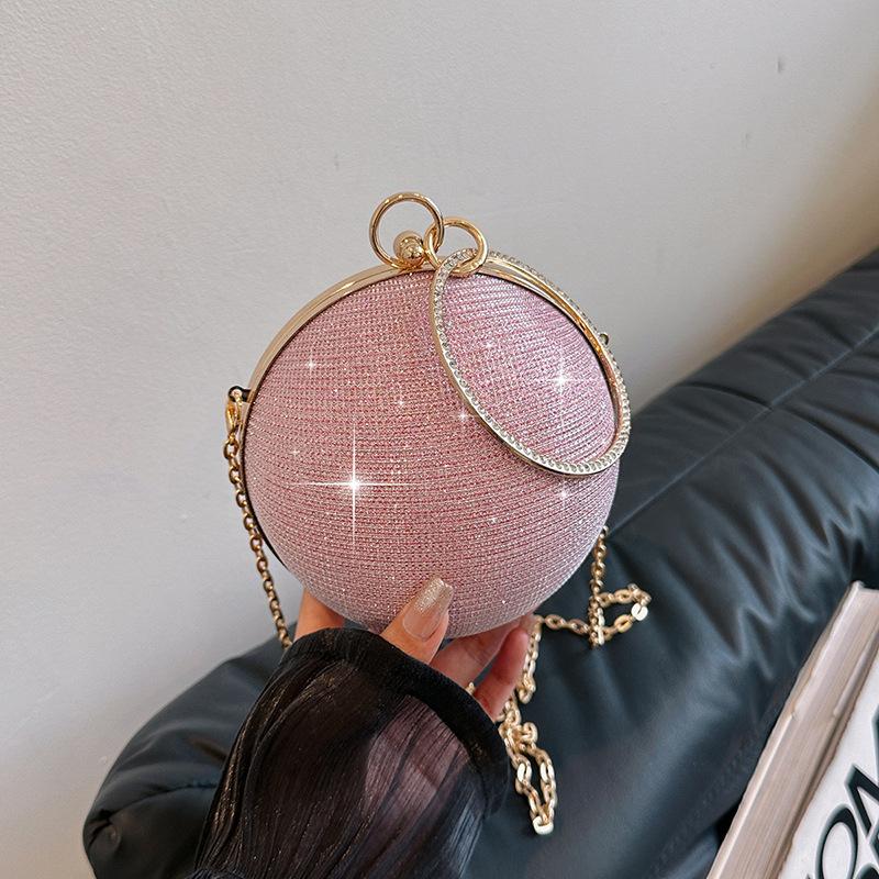 Runde Balltasche im Nischendesign für Damen, neue tragbare High-End-Messenger-Kette, kleine Tasche, Abendessentasche, Mini-Lippenstifttasche