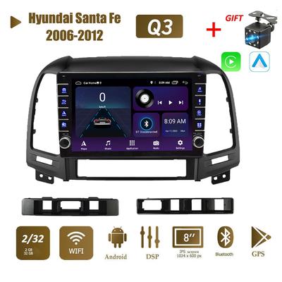 Car Radio Multimedia Player For Hyundai Santa Fe 2006-2012 With Button Knob Android 2 Din Carplay Stereo GPS Head Unit 2+32GB