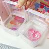 Small Size Storage Box Card Holder Sticker Stationery Transparent Storage Box Film Storage Box Flip Classification Box INS