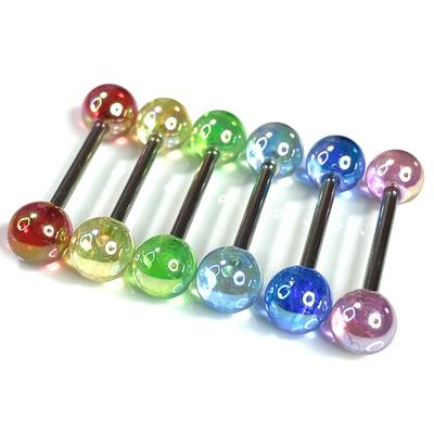 Unhas de língua colorida de aço de titânio piercing corporal joias piercing corporal