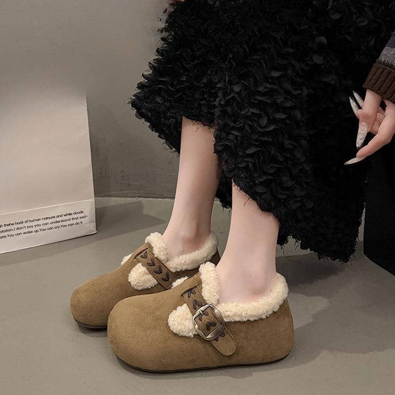 New Thick-soled Fleece Women's Shoes, One-foot Cotton Shoes and Warm Snow Boots