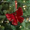 Red Flocking Christmas Bow Wreath Bell Christmas Tree Snowfall Elk Pendant Hanging Ornament Navidad  Noel Home Party Decor