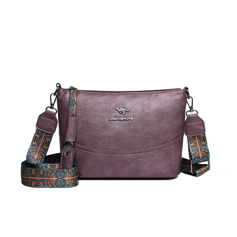 Retro crossbody kabelka z měkké kůže Jednoduchá kabelka typu bucket Velkokapacitní taška přes jedno rameno