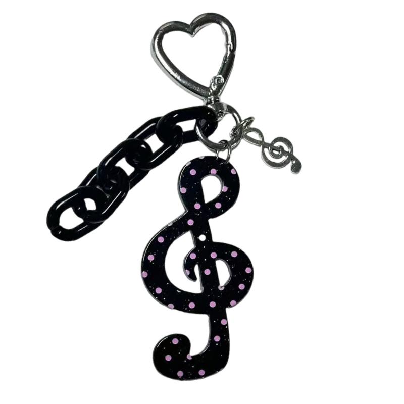 User Friendly Whimsical Key Ring Trendy Acrylic Jewelry Accessory Portable Everyday Use Unique Star Music Charm