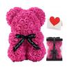 Valentine's Day Eternal Rose Teddy Bear Set - Artificial Flower Decor for Birthday, Anniversary & Romantic Gifts for Girlfriend