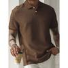 Men Short Sleeve Polo Shirt Herringbone Jacquard Texture Casual Business Top