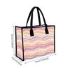 Wavy Stripes Printed Tote Bag Fashion Large Capacity Shoulder Handbag for Daily Commute Shopping