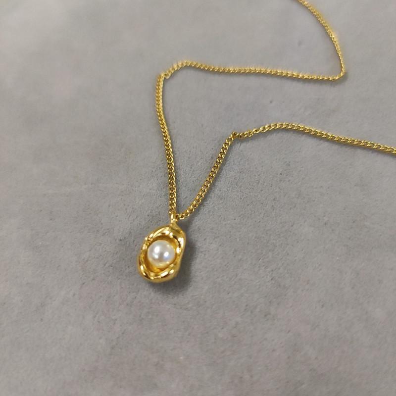 Ramos collier à pendentif en forme de goutte de perle naturelle, élégant, breloque, plaqué or , chaîne délicate, à la mode, cade