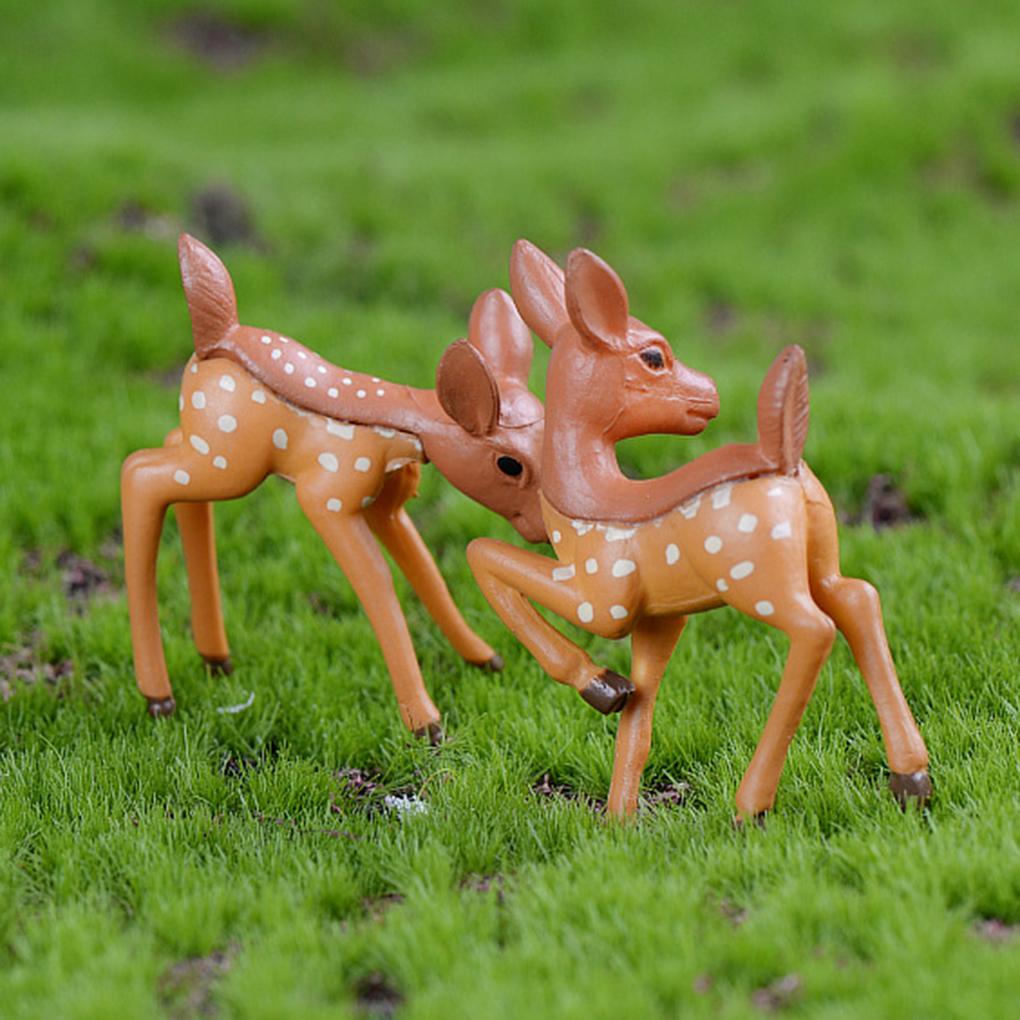Deer Animal Plant Fairy Garden Miniature Landscape Crafts Decor Ornament