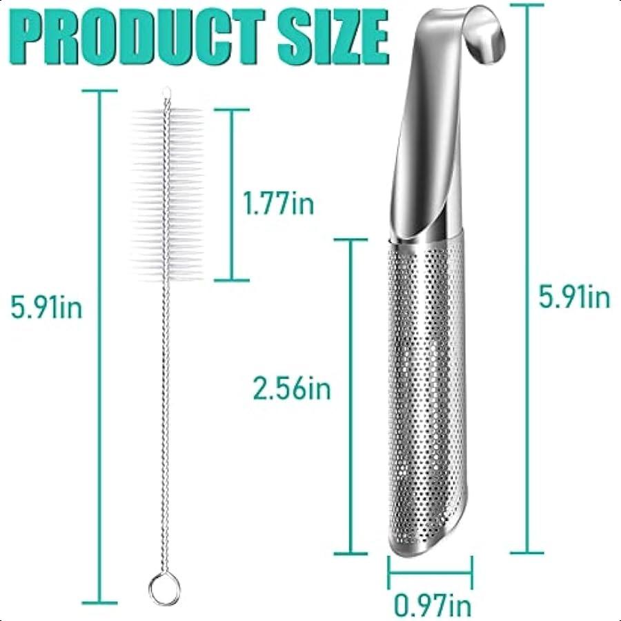 

3 Pcs Tea Infuser and 1 Brush Stainless Steel Tea Infuser Stick Pipe Tea Infuser for Loose Tea Leaf Tea Infusers Pen with Hook United States