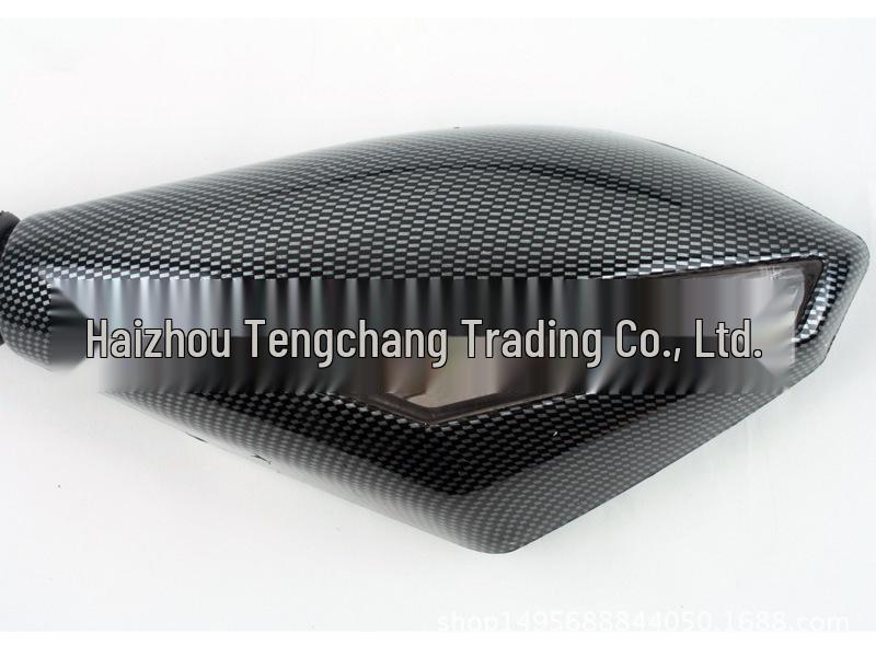 Universal 10mm Rearview Mirror with LED Turn Signal & Stylish Reflector