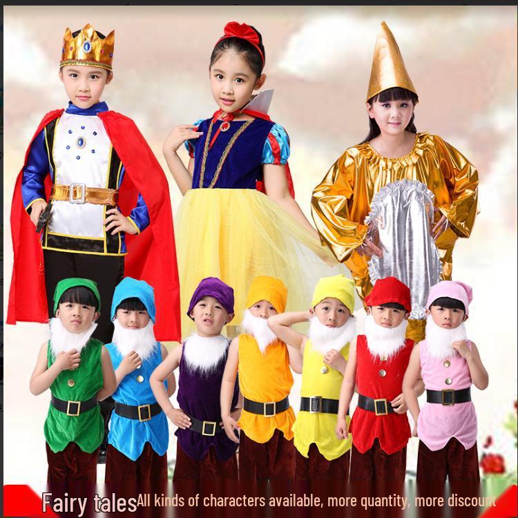 Children's Snow White & Seven Dwarfs Play Costumes: Prince, Hunter, & Magic Mirror Outfits