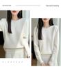 Women's 100% Pure Wool Round Neck Long Sleeve Sweater - Autumn/Winter Casual Loose Fit, Warm and Soft Base Layer.