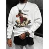 Men's Skull Basketball Graphic Sweatshirt - Casual & Sporty, Loose Fit Long Sleeve Crew Neck Pullover, Creative Design, Commuting, Cow King