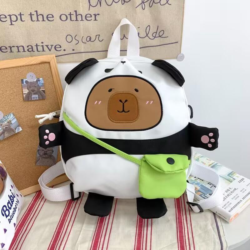 Capybara peluş sırt çantası Kawaii moda peluş bebek kürk çanta çocuk çantası omuzdan askili çanta Mini sırt çantası çanta kız arkadaşı için hediyeler