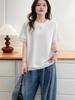 2026 Korean Style Plus Size Casual Lace Patchwork Round Neck Short Sleeve Top for Chubby Girls