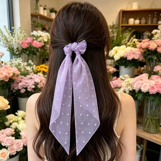 Hair Tie High Elasticity Bow Ribbon Design Lightweight Yarn Hair Rope Ponytail Holder Versatile Hair Accessory