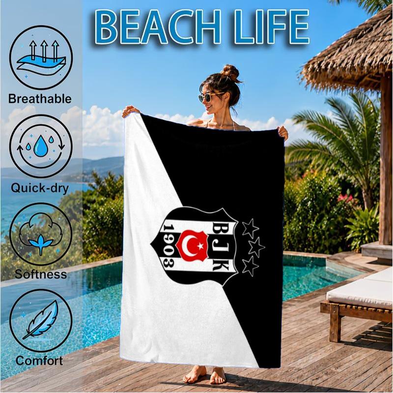 Be?ikta? Istanbul Football Club Emblem Beach Towel, Quick-drying, Easy To Care For, Suitable for Both Fitness and Beach Vacations,Sports Essential