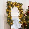 Christmas Garland for Mantle Home Decor with 90 LED Lights 6 Ft Christmas Bendable Garland Decorations for Indoor Outdoor Living