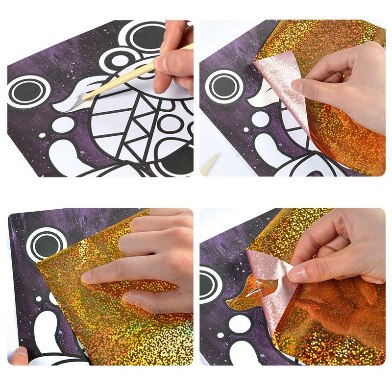 DIY Cartoon Magic Transfer Painting Crafts for Kids Arts and Crafts Toys for Children Creative Educational Learning Drawing Toys
