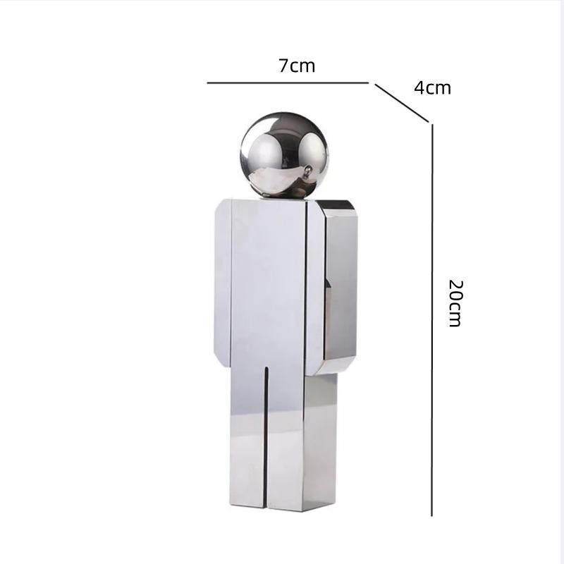 Kristallmann-Statue Transparente Figur Skulptur Glas Handwerkskunst Ornamente Cartoon-Charakterfiguren Heimdekorationszubehör