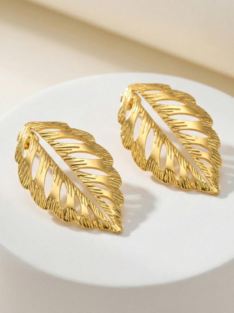 Women's Exquisite Leaves Stud Earrings, Exquisite Fashion Classic Jewelry Wholesale