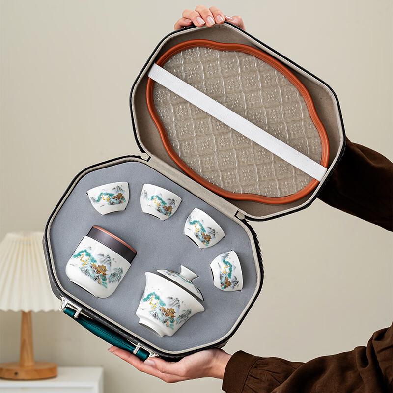 Chinese Retro White Porcelain Tea Set