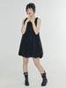ADOREBELLE Flower Ribbon Balloon Dress - Black