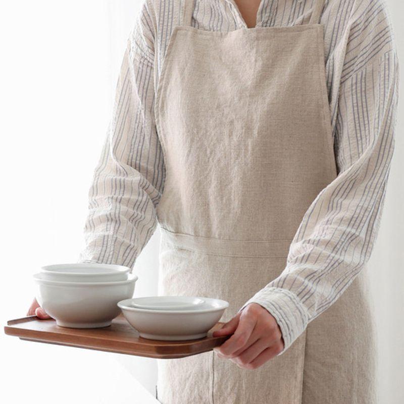 kamomekitchen pure linen layered waterproof apron