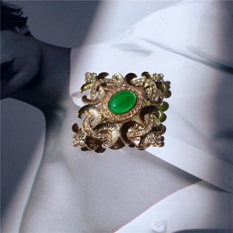 Creative Retro Baroque Style Gemstone Brooch Luxury Palace Party For Women Clothing Accessories Brooches Holiday Gifts