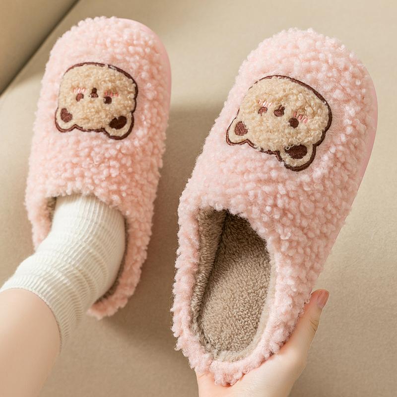 Cotton slippers men's winter new home warm non-slip indoor home winter home hair slippers men's