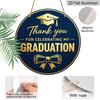 2D Flat Aluminum Graduation-themed Wall Decorations, Available in Various Sizes, with Elegant Navy Blue and Gold Foil Color Schemes, Making Them A