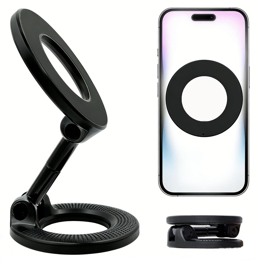 2027 K008 Double-Sided Magnetic Foldable Phone Holder – N52 Magnet 360° Rotatable, Dual Grip for Metal ABS Material