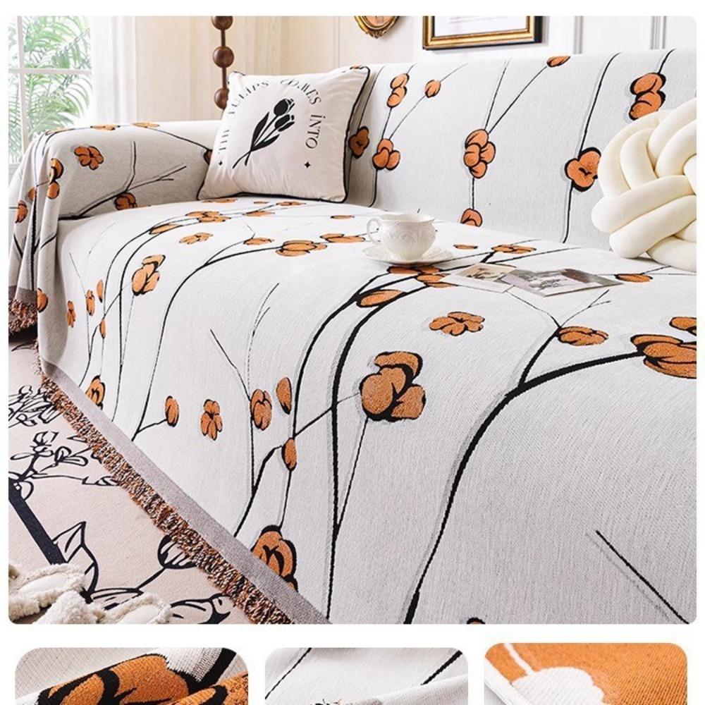 

Новое французское ретро-полотенце для дивана 2025 года, универсальное для всех сезонов, из шенилла, с ощущением высокого класса, целое покрывало-плед для постельного белья 180*130cm