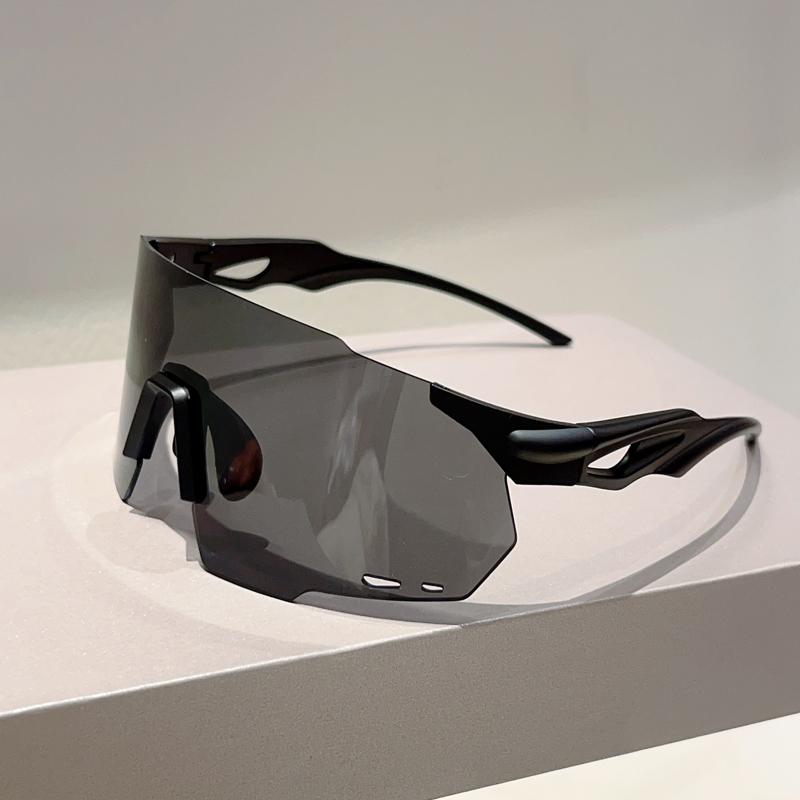 Rimless Oversized Goggle Men New Wrapped Round Mirror Sports Sunglasses Trendy Outdoor Cycling Protective Shades