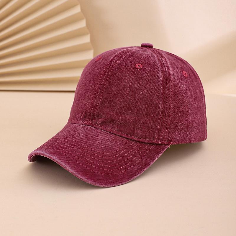 Cross-border Solid Color Glossy Washed Cotton Baseball Cap, Soft Top Adjustable Baseball Cap, Couple Style Fashionable Matching